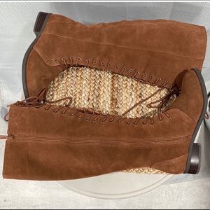 tan suede lace up knee high boots from Torrid size 10.5